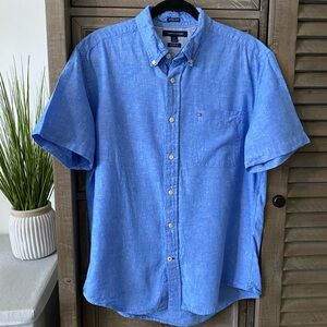Tommy Hilfiger Linen Short Sleeve Button Down